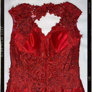 Classic red knee length dress